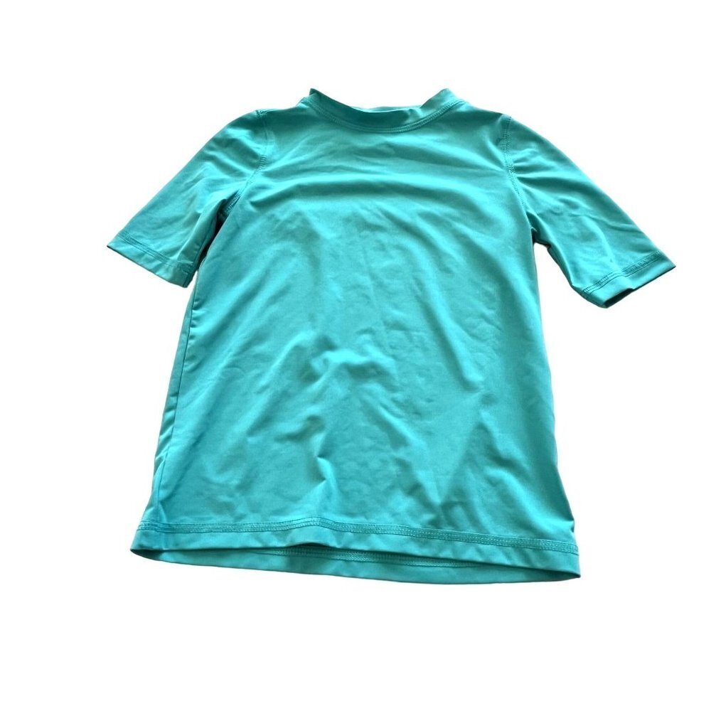 Wonder Nation Kids Short Sleeve Teal Green Rashguard XS 4-5
